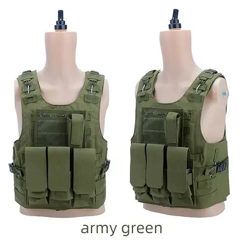 Heavy-Duty Tactical MOLLE Vest – Adjustable Plate Carrier with Extended Pouches